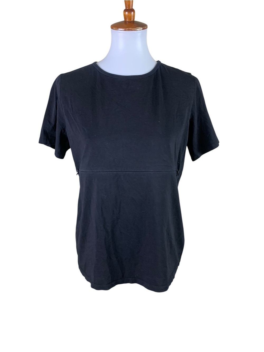 Nursing Queen Black Nursing Top M Hidden Zipper Breastfeeding Maternity Shirt